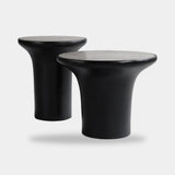 101 Copenhagen Trumpet Table, Tall, Silver Travertine (view 5)