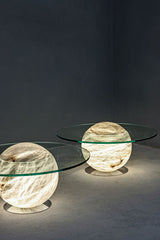 United Alabaster Solaris Table Lamp in natural alabaster