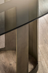 Ondina Smoked Glass Oval Luxury Dining Table, view 3