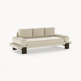 Dolmen Azure Sofa in Designers Guild Kinmel Chalk FDG3006/10 fabric, black oak base, second view