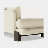 Dolmen Azure Sofa in Designers Guild Kinmel Chalk FDG3006/10 fabric, black oak base, fourth view