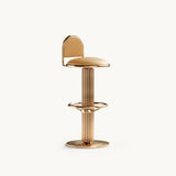 Mezzo Collection Chuck Bar Chair, Designers Guild Matara Turmeric FDG 2648/26 fabric, polished brass, available from Touched Interiors UK