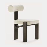 Dolmen Cyrus Dining Chair in Nobilis Timeo 10876-03 fabric, black oak frame