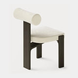 Dolmen Cyrus Dining Chair in Nobilis Timeo 10876-03 fabric, black oak frame, fourth view