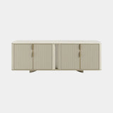 Marfim Luxurious Natural Stone & Antique Brass Sideboard - Touched Interiors