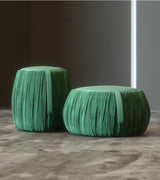 Jetclass Draper Pouf, tall and low, styled view