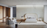 Vetrina Rounded Bed, styled in a bedroom