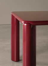 Meridiani Frank Dining Table in cherry gloss lacquer, corner detail