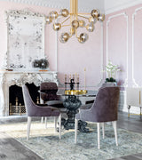 Crown Dining Table, styled in a dining room
