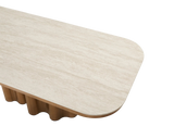 Inbthian Dining Table: Luxury Travertine Marble Effect