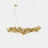 Luxxu McQueen Suspension Lamp in gold plated brass and amber crystal glass