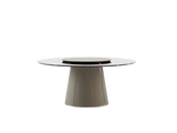 Laskasas Marilyn Marble Dining Table: Luxury Marble Top with Lazy Susan
