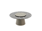 Laskasas Marilyn Marble Dining Table: Luxury Marble Top with Lazy Susan