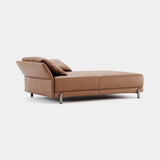 Domkapa Matthew Chaise Longue, rupert Camel fabric with Onyx Polished feet