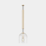 Mezzo Collection Moore Ceiling Lamp, gold plated brass and clear glass, available from Touched Interiors UK