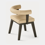 Dolmen Oliver Dining Chair in Sequoia 4011 real leather, black oak frame, fourth view