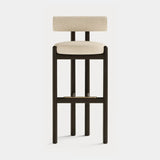 Dolmen Petra Bar Chair in Nobilis Timeo 10876-03 fabric, black oak frame, aged brass details, second view