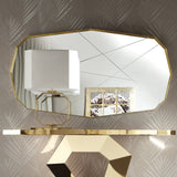 Giorgio Collection Infinity Rectangular Wall Mirror in light gold chrome, second room view