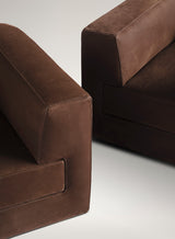 Meridiani Roger Armchair, shown in brown, detail