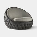 Coleccion Alexandra Caronte Armchair in deep-buttoned Q1002 eco leather outer back with Sibuya 01 fabric inside