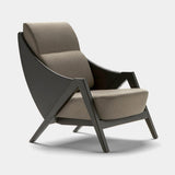 Coleccion Alexandra Falcon Armchair in Lisboa Vison fabric with Q1013 eco leather back and ebony frame