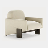 Dolmen Sakura Armchair in Nobilis Massimo No. 2 10875-03 fabric, black oak base