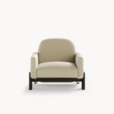 Dolmen Sakura Armchair in Nobilis Massimo No. 2 10875-03 fabric, black oak base, second view