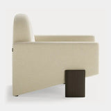 Dolmen Sakura Armchair in Nobilis Massimo No. 2 10875-03 fabric, black oak base, third view