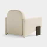 Dolmen Sakura Armchair in Nobilis Massimo No. 2 10875-03 fabric, black oak base, fourth view