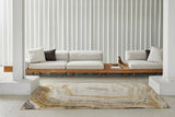 Serge Lesage Target Cream Rug in cream, room view