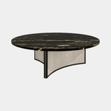 Trésor Luxury Round Glass Top & Natural Stone Coffee Table