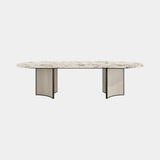 Trésor Luxury Natural Stone Top Dining Table & Antique Brass