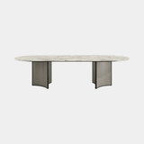 Trésor Luxury Natural Stone Top Dining Table & Antique Brass C