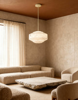 United Alabaster Cadaqués Marina Pendant Light in a living room