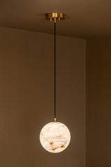 United Alabaster Moon Pendant Light, view 2