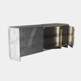 Josephine Luxurious Marble Sideboard With Polished Brass