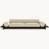 Dolmen Wade Sofa in Designers Guild Kinmel Chalk FDG3006/10 fabric, black oak base, second view