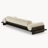 Dolmen Wade Sofa in Designers Guild Kinmel Chalk FDG3006/10 fabric, black oak base, third view