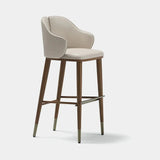 Amante Lusso Luxury Bar Stool: ivory fabric (Cat B) with dark legs and metal tips
