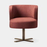 Aperitivo Swivel Luxury Dining Chair, shown in terracotta fabric