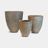 Ardesia Textured Stone Luxury Planter in grey, set of three