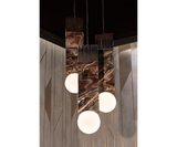 Modern Contemporary Suspension Light with Marble and Steel - Visionnaire