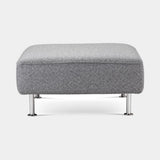 Bardolino Pocket Cushion Luxury Ottoman in grey fabric with a chrome base