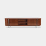 Bassano Oval Luxury TV Cabinet in coffee moka sablè wood