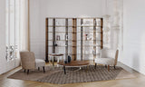 Belgrave Round Metal Base Luxury Side Table styled in a luxury interior