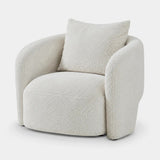 Berkeley Designs Amalfi Occasional Chair, ivory bouclé upholstery, angled view
