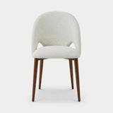 Berkeley Designs Argenta Dining Chair, ivory textured fabric with dark wood-finish legs