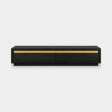 Berkeley Designs Arosa Media Unit, espresso oak veneer with brass inlay