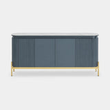 Berkeley Designs Knightsbridge Sideboard, dark blue gloss with ceramic top and gold base