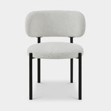 Berkeley Designs Modena Dining Chair, ivory textured fabric with black metal frame